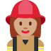 👩🏽‍🚒 woman firefighter: medium skin tone display on Twitter